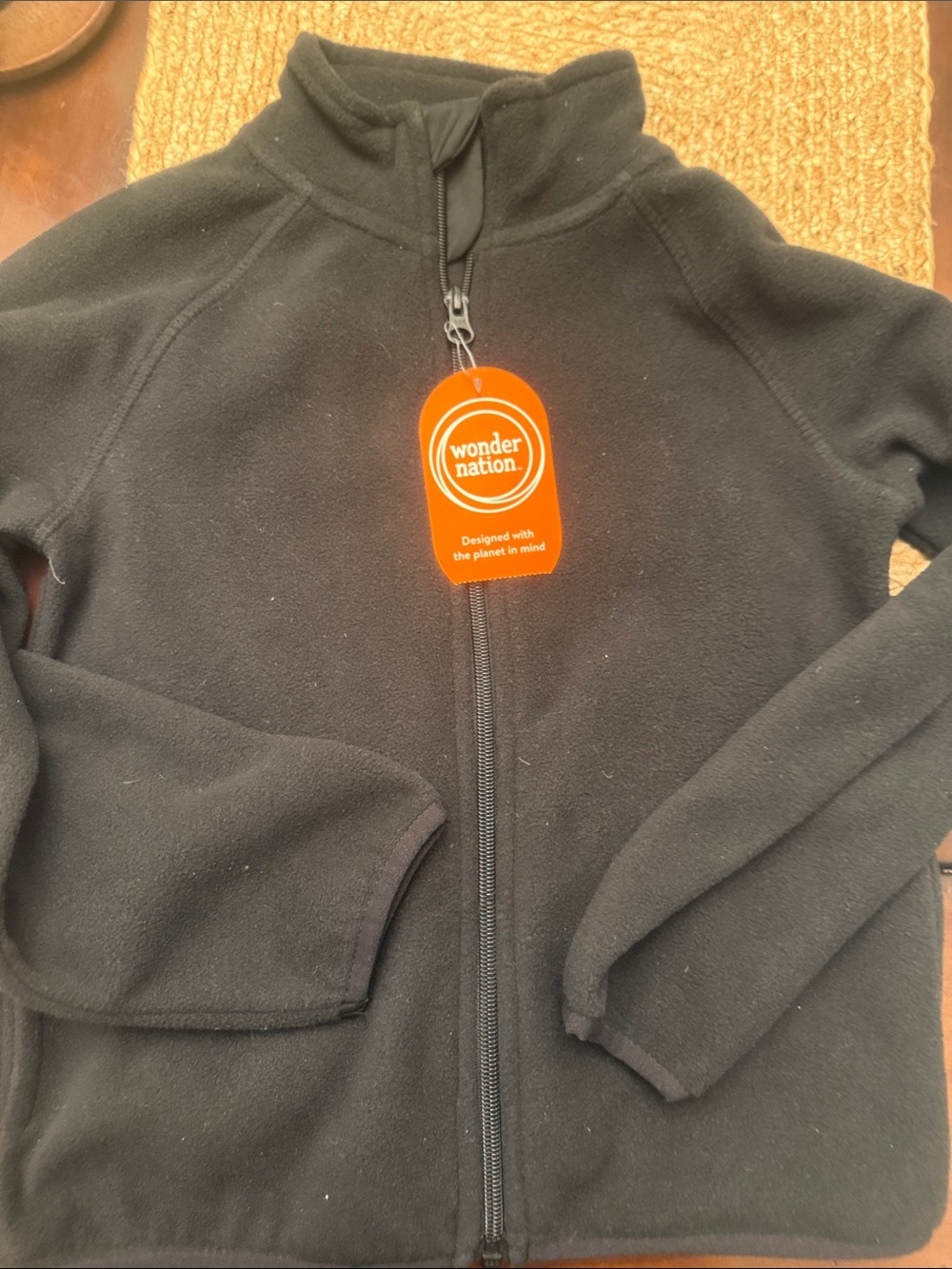 wonder nation Black Kids' Full-Zip Fleece Jacket